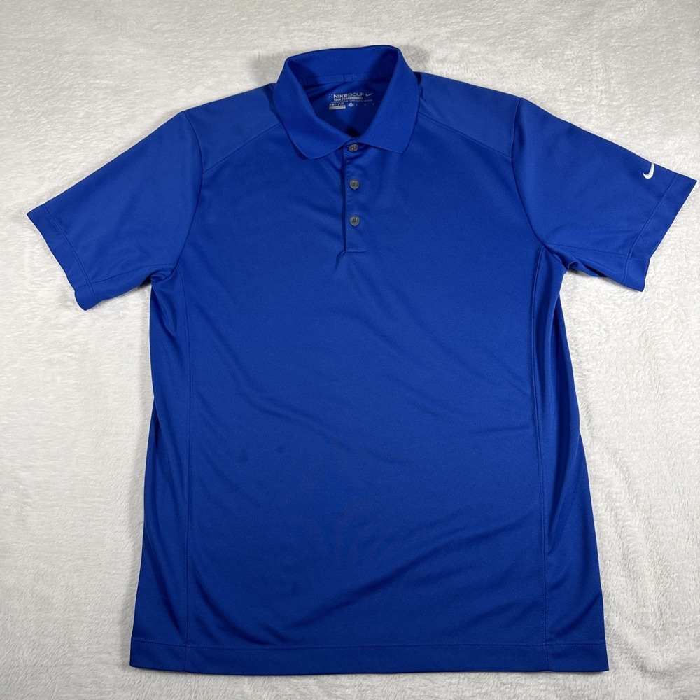 Nike Golf Polo Dri Fit Tour Performance Blue Short Sleeve Athletic Mens M - Picture 4 of 11